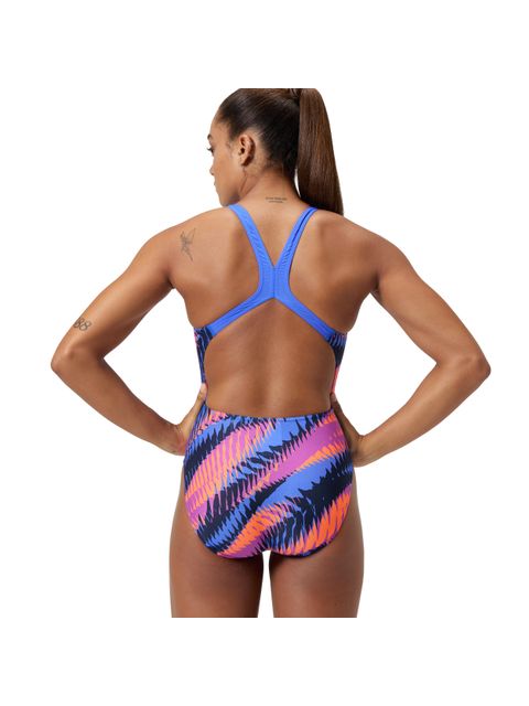 Speedo Allover Digital Powerback One Piece - Razor Sharp/Diva