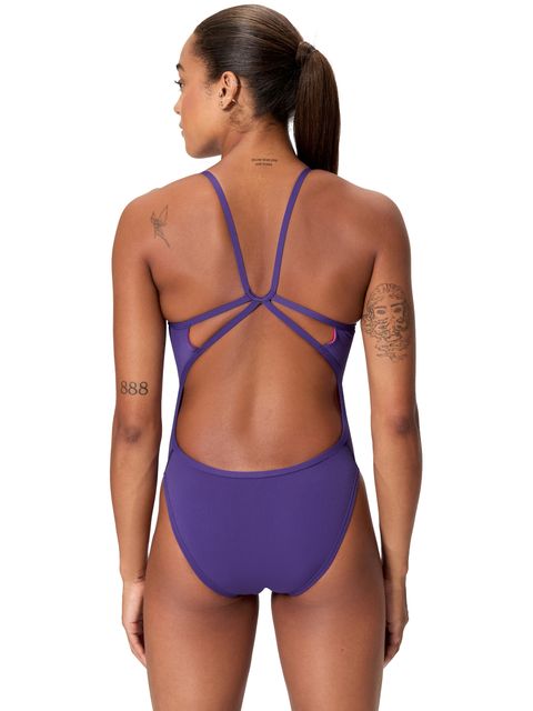 Speedo Solid Web Back One Piece - Acai Purple