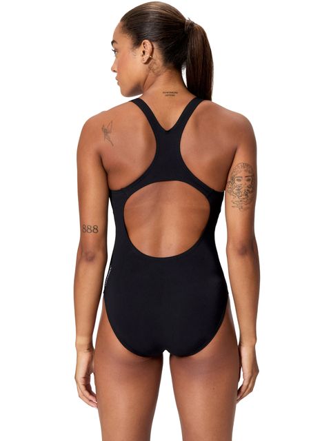 Speedo Printed Medalist One Piece - Black/Cobalt