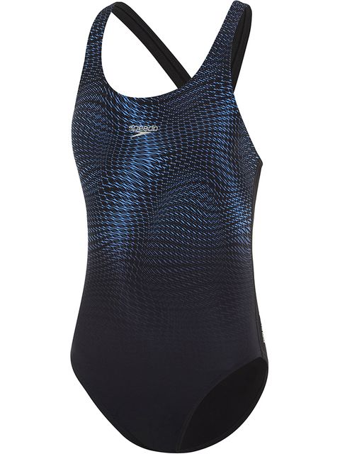 Speedo Tech Panel Placement Medalist One Piece - Black/Sugar Blue