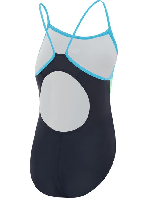 Speedo Thinstrap Muscleback One Piece - Navy/Blue/Green