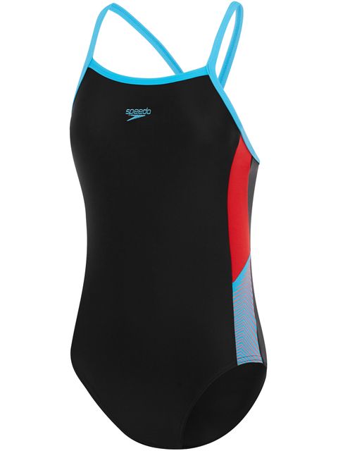 Speedo Dive Thinstrap Muscleback One Piece - Blue/Nectarine