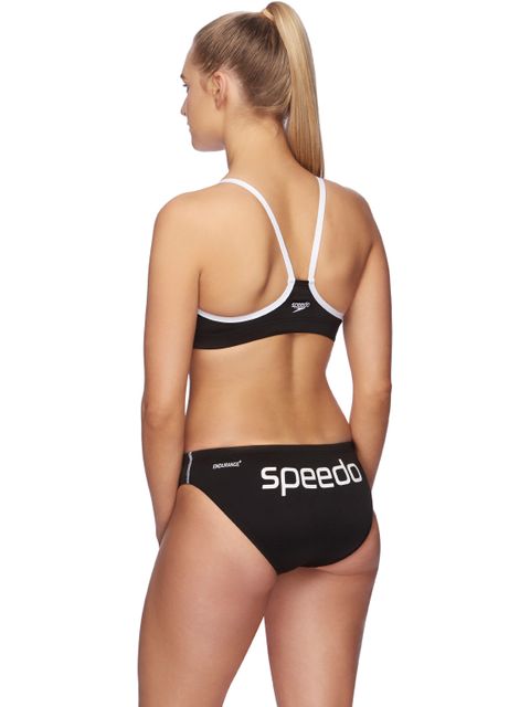 Speedo Bikini Crop Top - Black/White