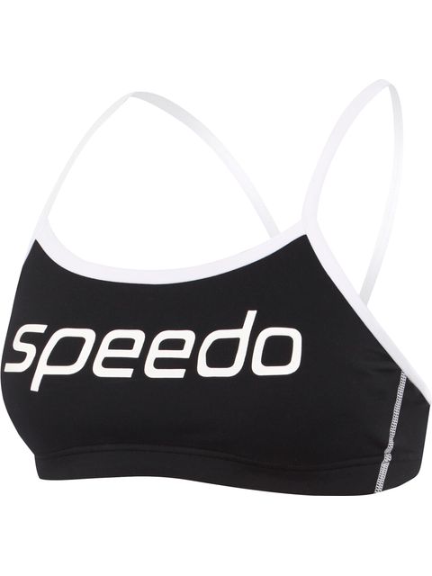 Speedo Bikini Crop Top - Black/White