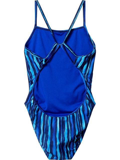 Speedo Printed Web Back One Piece - Brushy Stripes