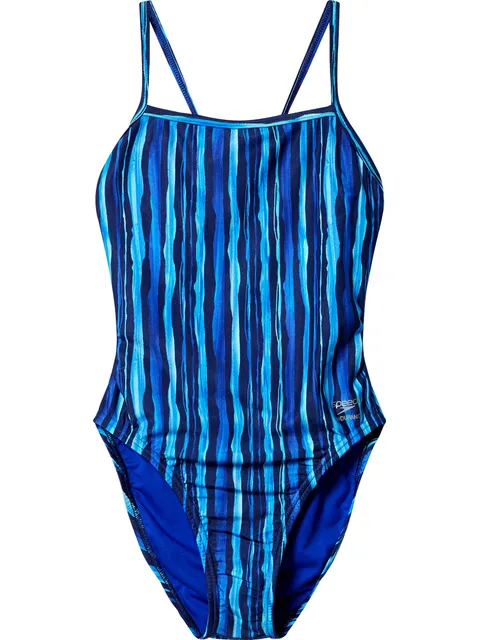Speedo Printed Web Back One Piece - Brushy Stripes