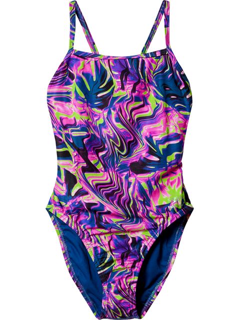 Speedo Printed Web Back One Piece - Techno Jungle
