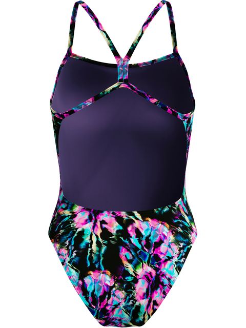 Speedo Print V-Back 2.0 One Piece - Glitchy/Black