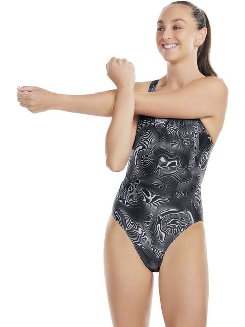 Speedo Powerback One Piece - Black/Charcoal