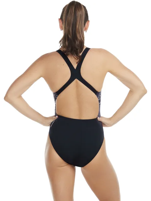 Speedo Powerback One Piece - Black/Charcoal