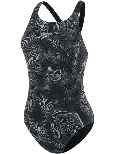 Speedo Powerback One Piece - Black/Charcoal