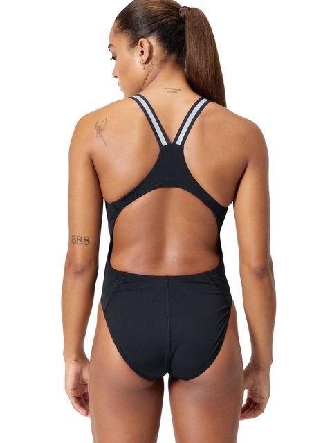 Speedo Performance Back One Piece - Black/Silver