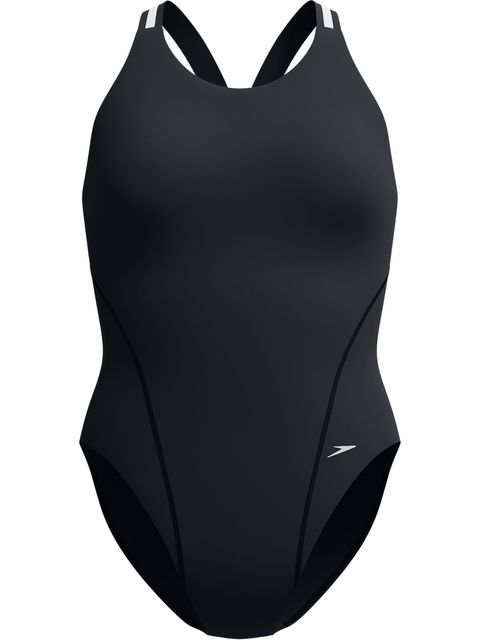 Speedo Performance Back One Piece - Black/Silver