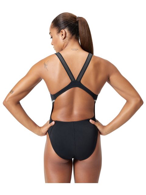Speedo Movement Back One Piece - Black/Silver