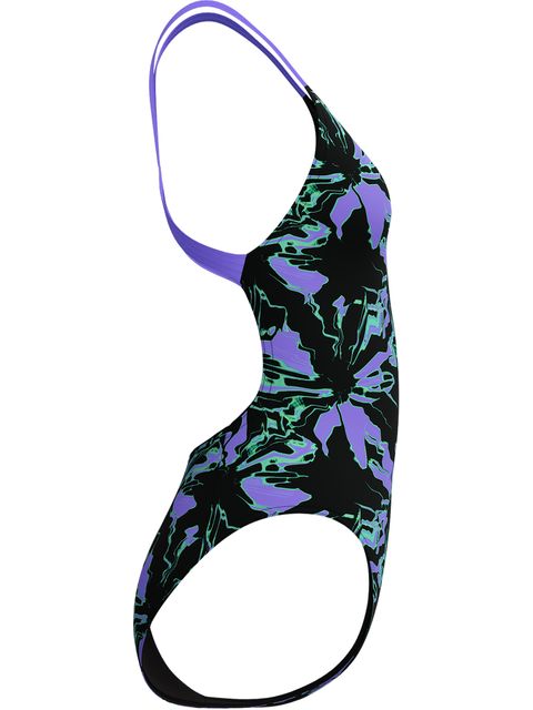 Speedo Printed Leaderback One Piece - Floral Glitch/Black