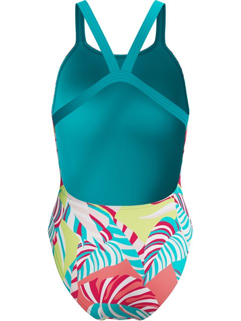 Speedo Printed Leaderback One Piece - Fronds/Turquoise Gem
