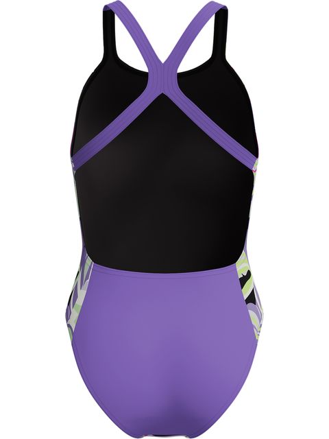 Speedo Printed Powerback One Piece - Fronds/Indigo Glow