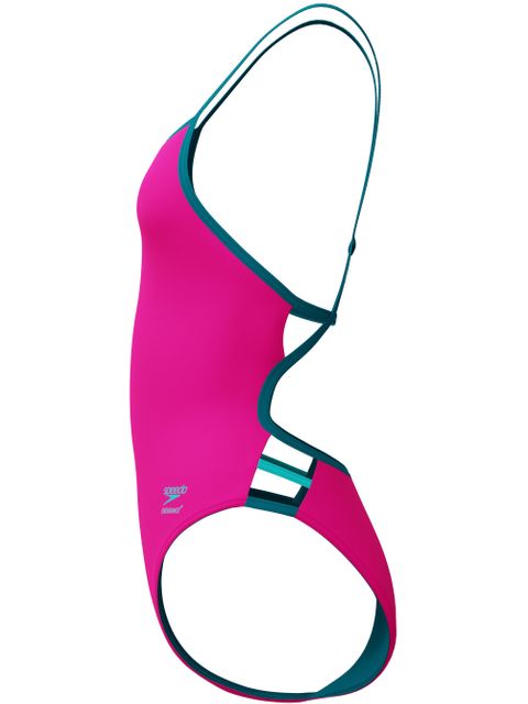 Speedo Solid Tri Back One Piece - Punchy Pink