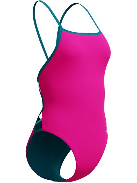 Speedo Solid Tri Back One Piece - Punchy Pink