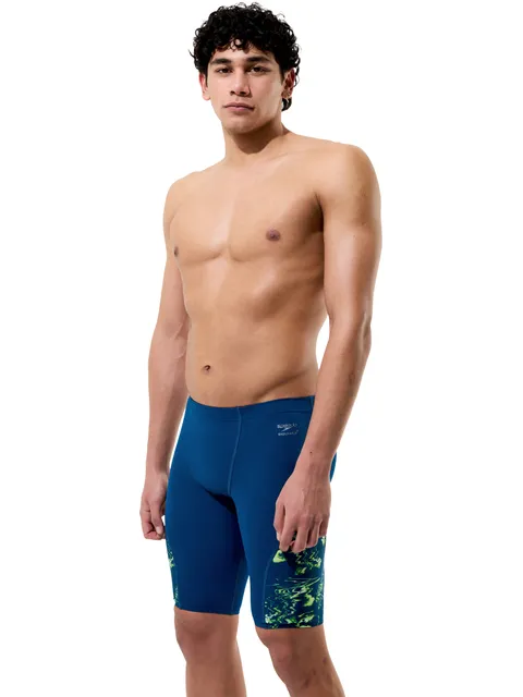 Speedo Spliced Printed Jammers - Mirage Time/Denim Teal