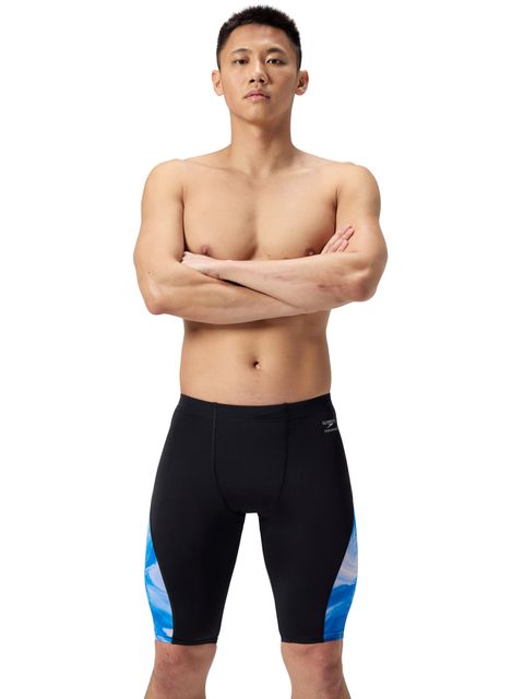 Speedo Print Spliced Jammers - Ocean Wash/Black