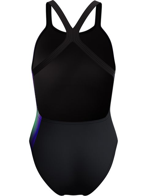 Speedo Placement Print Powerback One Piece - Blurry Glass/Black