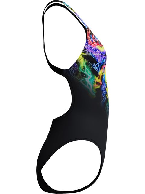 Speedo Placement Print Powerback One Piece - Static Volta/Anthracite