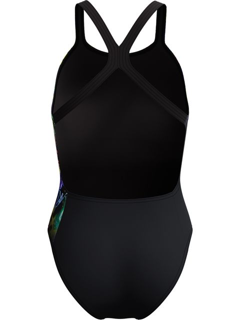 Speedo Placement Print Powerback One Piece - Static Volta/Anthracite