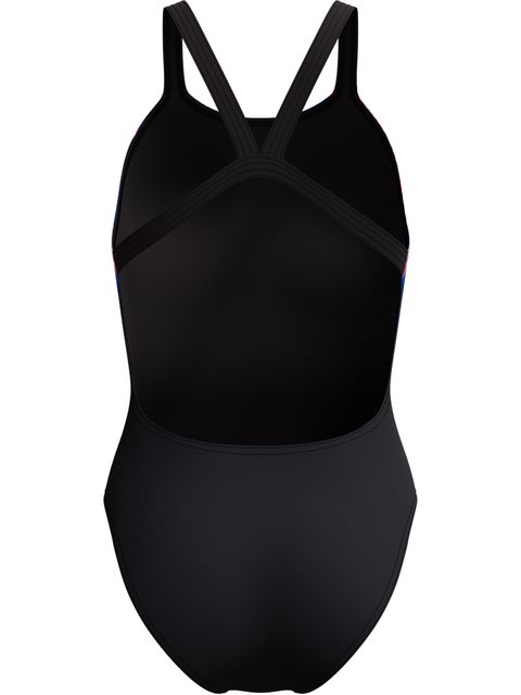 Speedo Placement Print Leaderback One Piece - Electro Static/Black