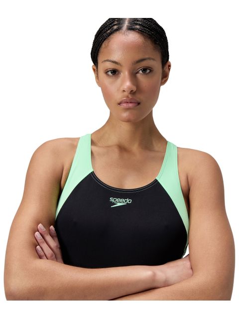 Speedo Hyperboom Splice Racerback One Piece - Alfalfa Green