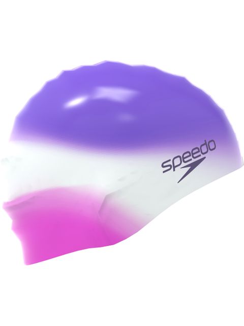 Speedo Multi Colour Swim Cap - Indigo Glow/White/Margarita Pink