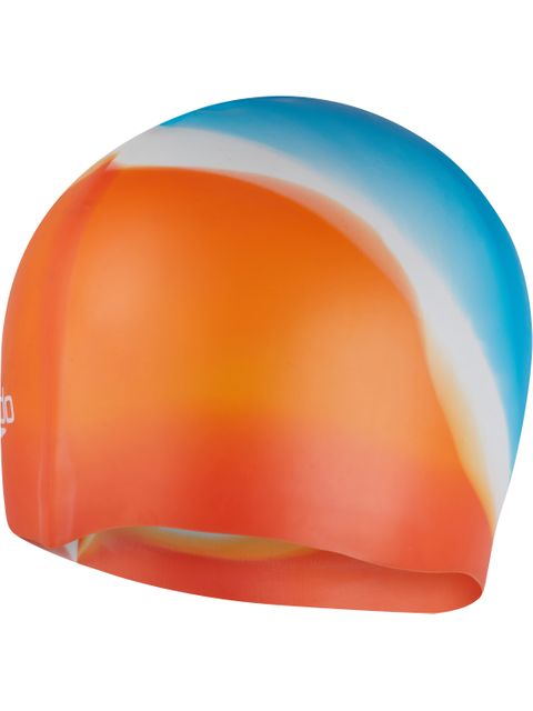 Speedo Multi Colour Swim Cap - Hypersonic Blue/Volcanic Orange