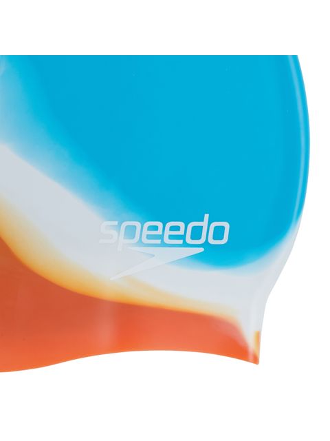 Speedo Multi Colour Swim Cap - Hypersonic Blue/Volcanic Orange