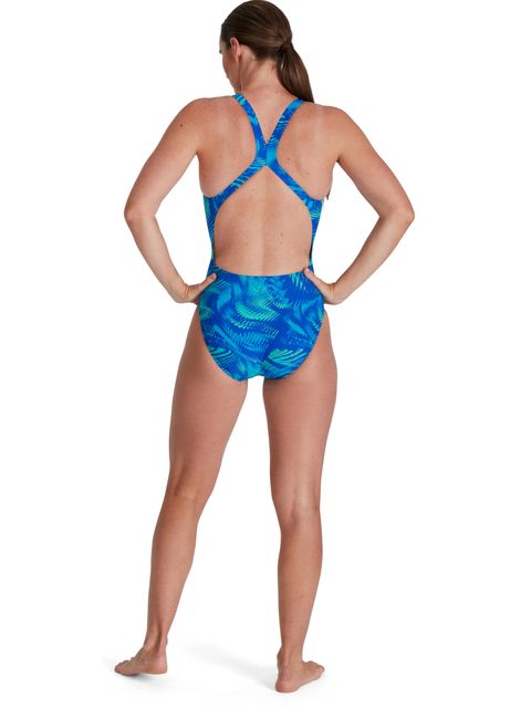 Speedo Allover Powerback One Piece - Blue Flame/Tile