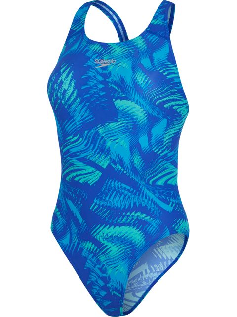 Speedo Allover Powerback One Piece - Blue Flame/Tile