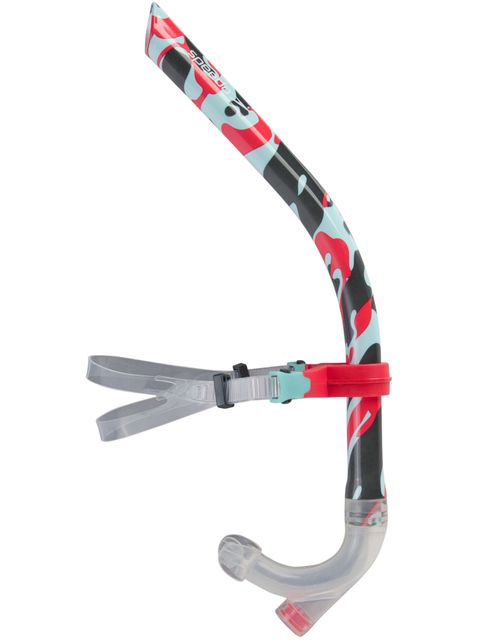 Speedo Centre Snorkel - Mash Up Lava Red, Chilli Blue & Grey