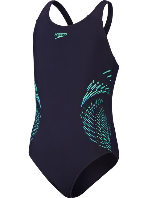 Speedo Muscleback One Piece - Navy/Green/Arctic