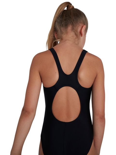 Speedo Plastisol Placement Muscleback One Piece - Black/Blue