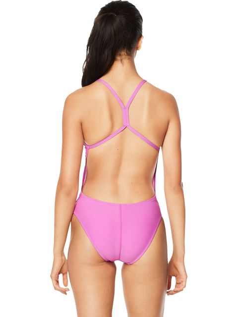 Speedo Solid Rippleback One Piece - Pink
