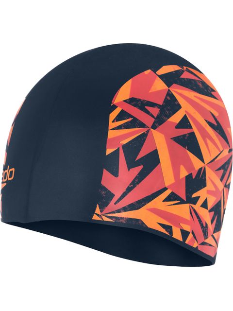 Speedo Boom Junior Swim Cap - Papaya Punch/Siren Red