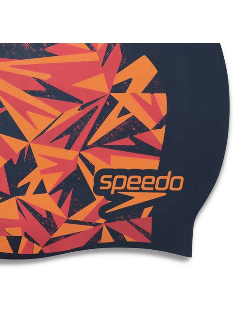 Speedo Boom Junior Swim Cap - Papaya Punch/Siren Red
