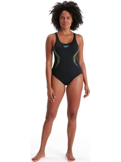 Speedo Muscleback One Piece - Black/Tile/Atomic Lime