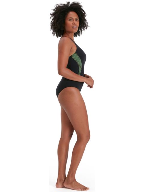Speedo Muscleback One Piece - Black/Tile/Atomic Lime