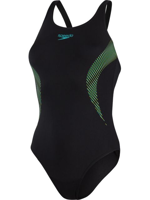 Speedo Muscleback One Piece - Black/Tile/Atomic Lime