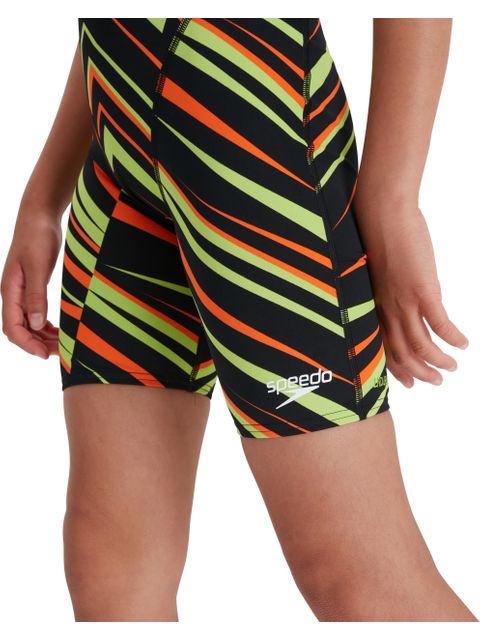 Speedo Fastskin Junior Endurance+ Openback Kneeskin - Black/Atomic Lime/Salso
