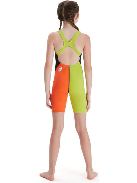 Speedo Fastskin Junior Endurance+ Openback Kneeskin - Black/Salso/Atomic Lime
