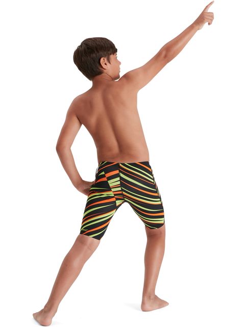 Speedo Fastskin Junior Endurance+ High Waisted Jammers - Black/Atomic Lime/Salso