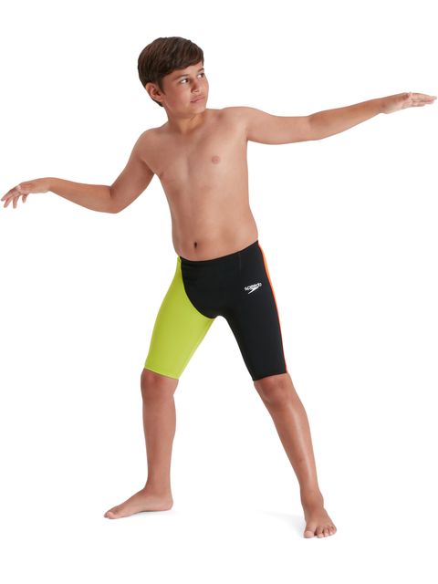 Speedo Fastskin Junior Endurance+ High Waisted Jammers - Black/Salso/Atomic Lime