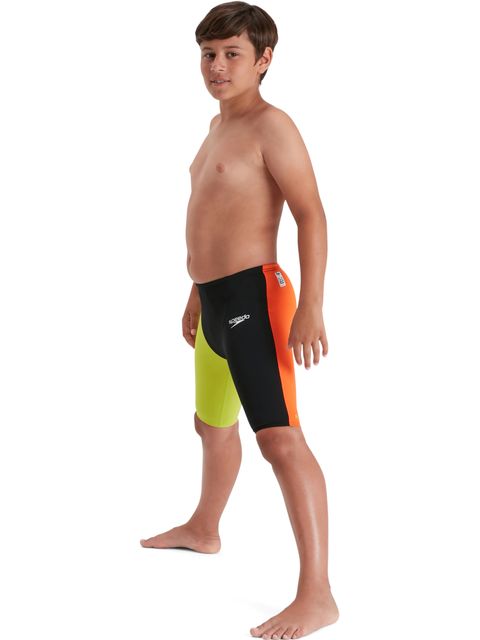 Speedo Fastskin Junior Endurance+ High Waisted Jammers - Black/Salso/Atomic Lime