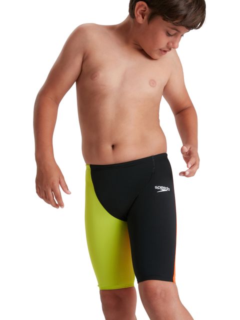 Speedo Fastskin Junior Endurance+ High Waisted Jammers - Black/Salso/Atomic Lime